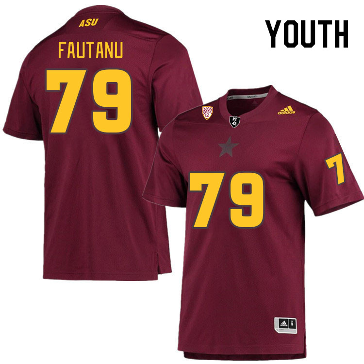Youth #79 Leif Fautanu Arizona State Sun Devils College Football Jerseys Stitched Sale-Maroon